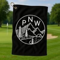 PNW Pacific Northwest Outdoors Trees Mountain Golf Towel thumb 1