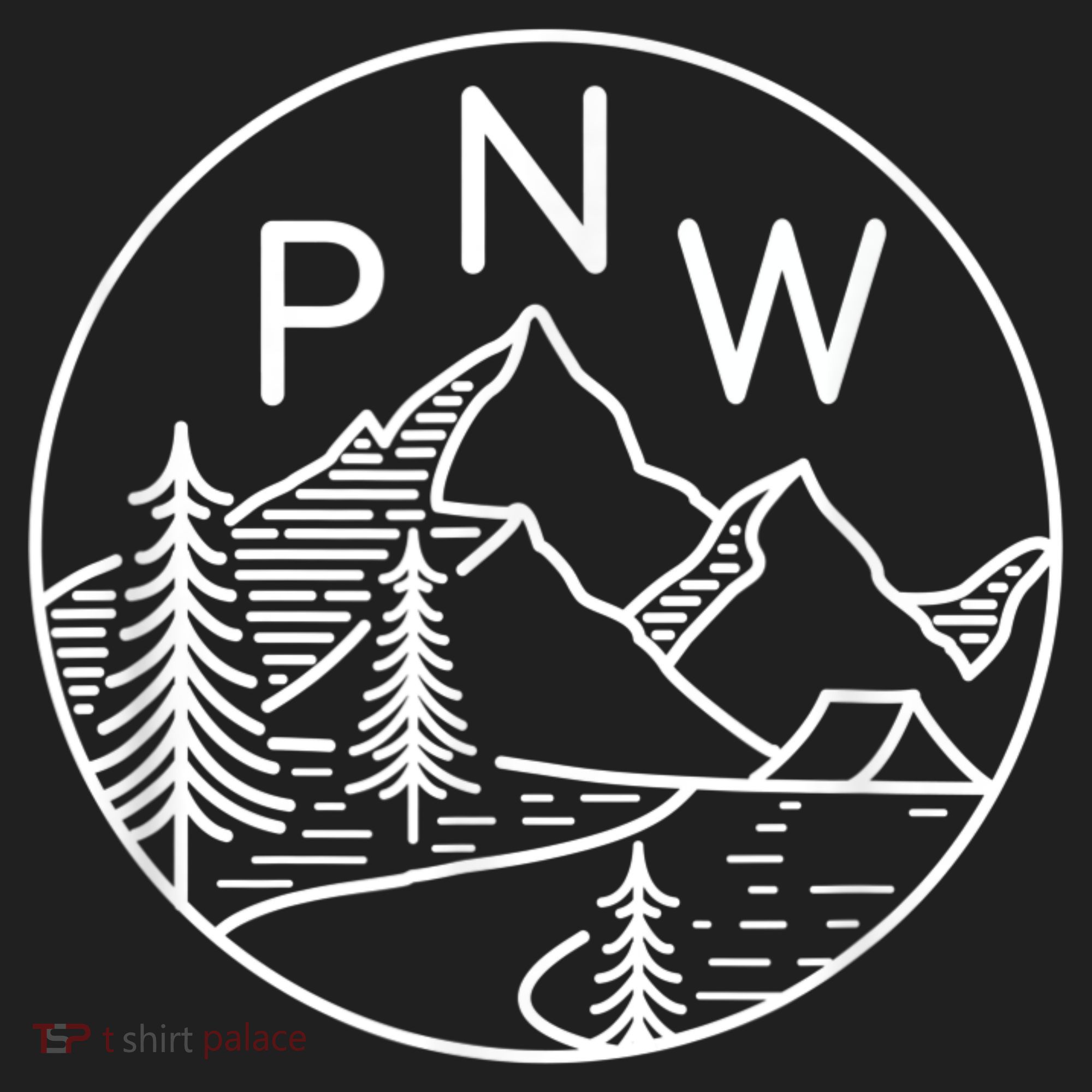PNW Pacific Northwest Outdoors Trees Mountain Golf Towel
