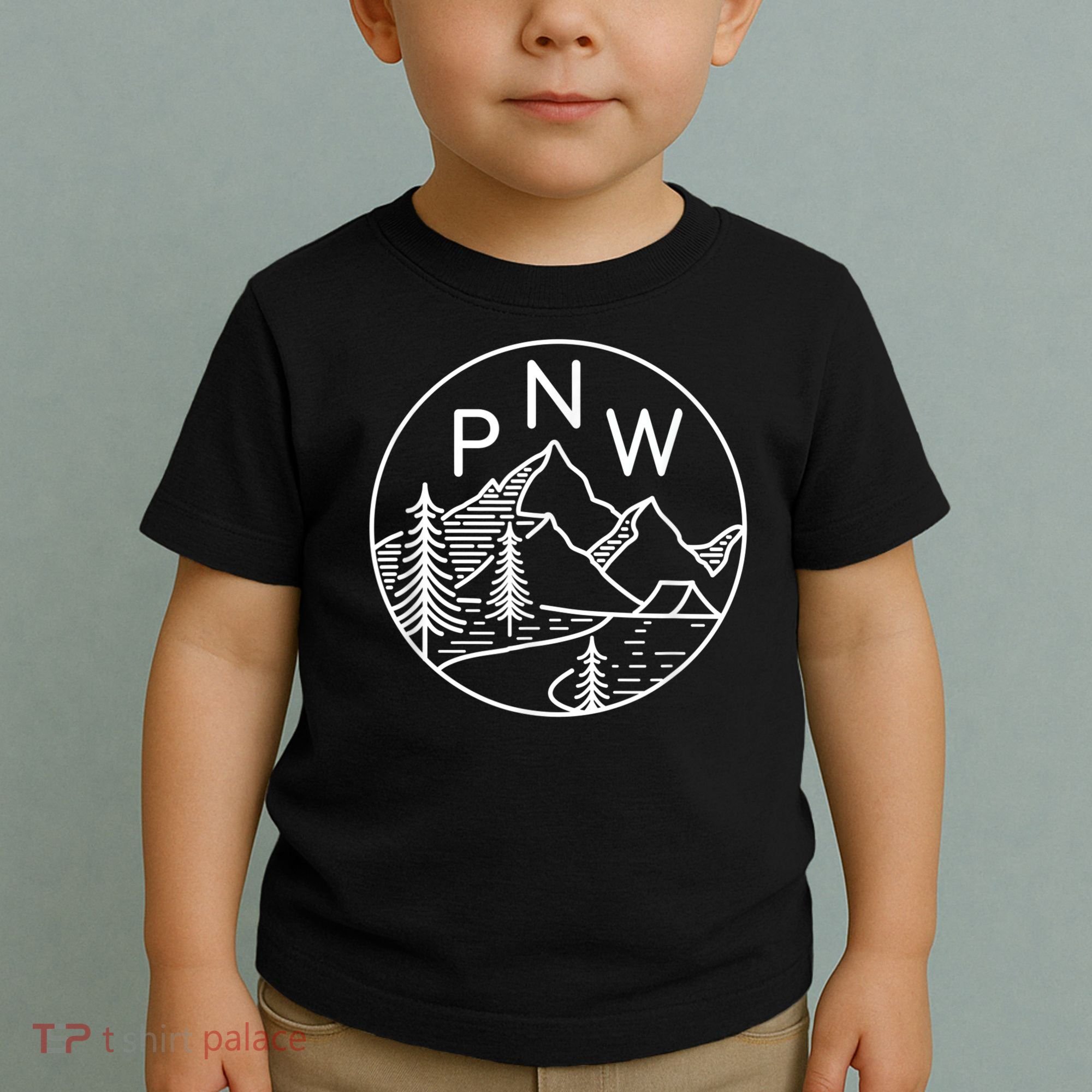 PNW Pacific Northwest Outdoors Trees Mountain Toddler T-Shirt