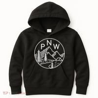 PNW Pacific Northwest Outdoors Trees Mountain Kids Hoodie thumb 0