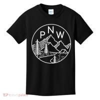PNW Pacific Northwest Outdoors Trees Mountain Kids T-Shirt thumb 0