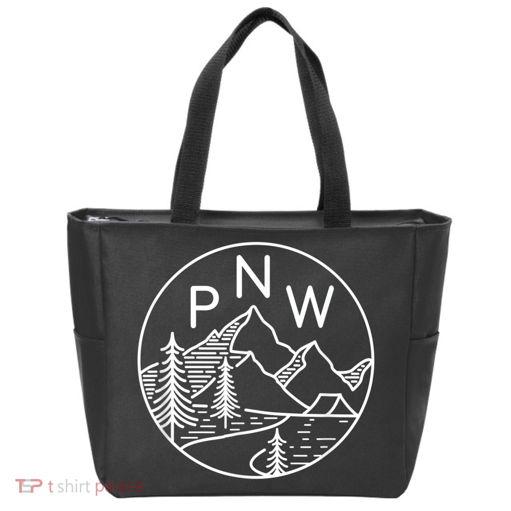 PNW Pacific Northwest Outdoors Trees Mountain Tote Bag