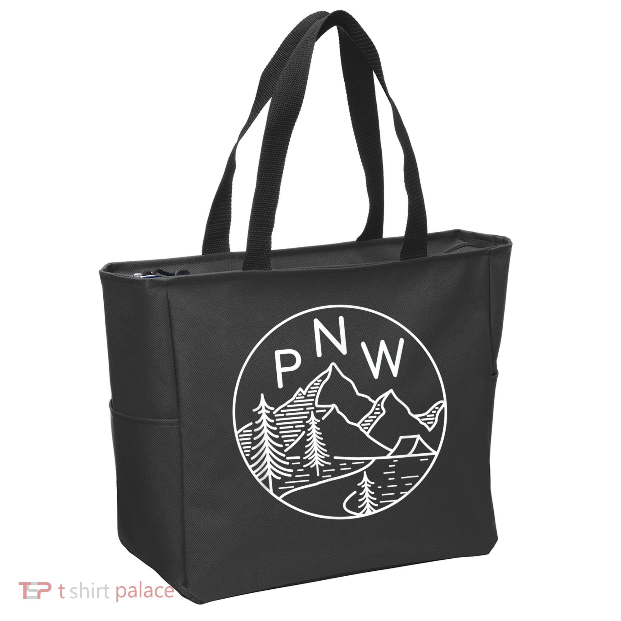 PNW Pacific Northwest Outdoors Trees Mountain Tote Bag