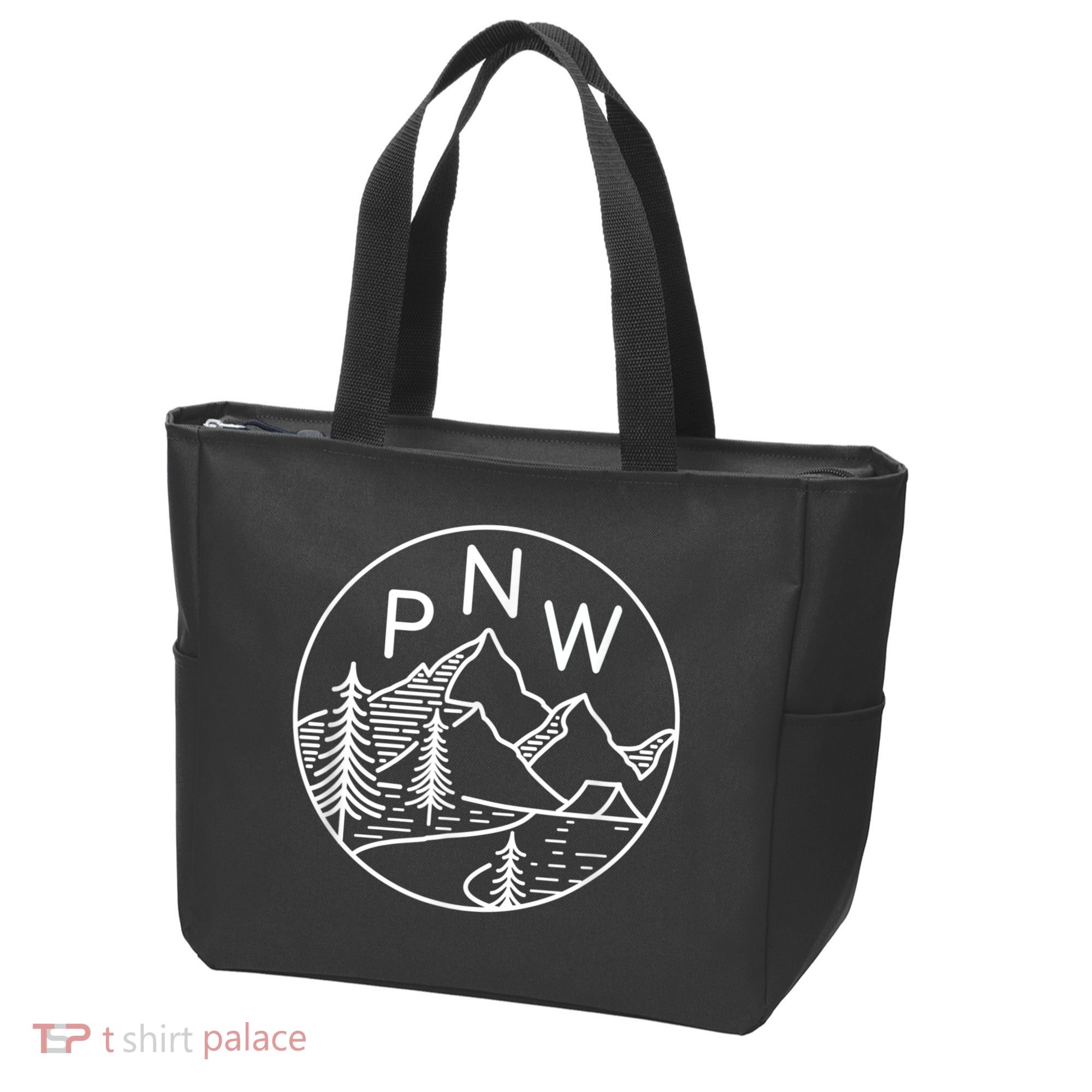 PNW Pacific Northwest Outdoors Trees Mountain Tote Bag