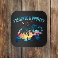 Preserve & Protect National Park Nature Forest Bear Wildlife Coaster thumb 0