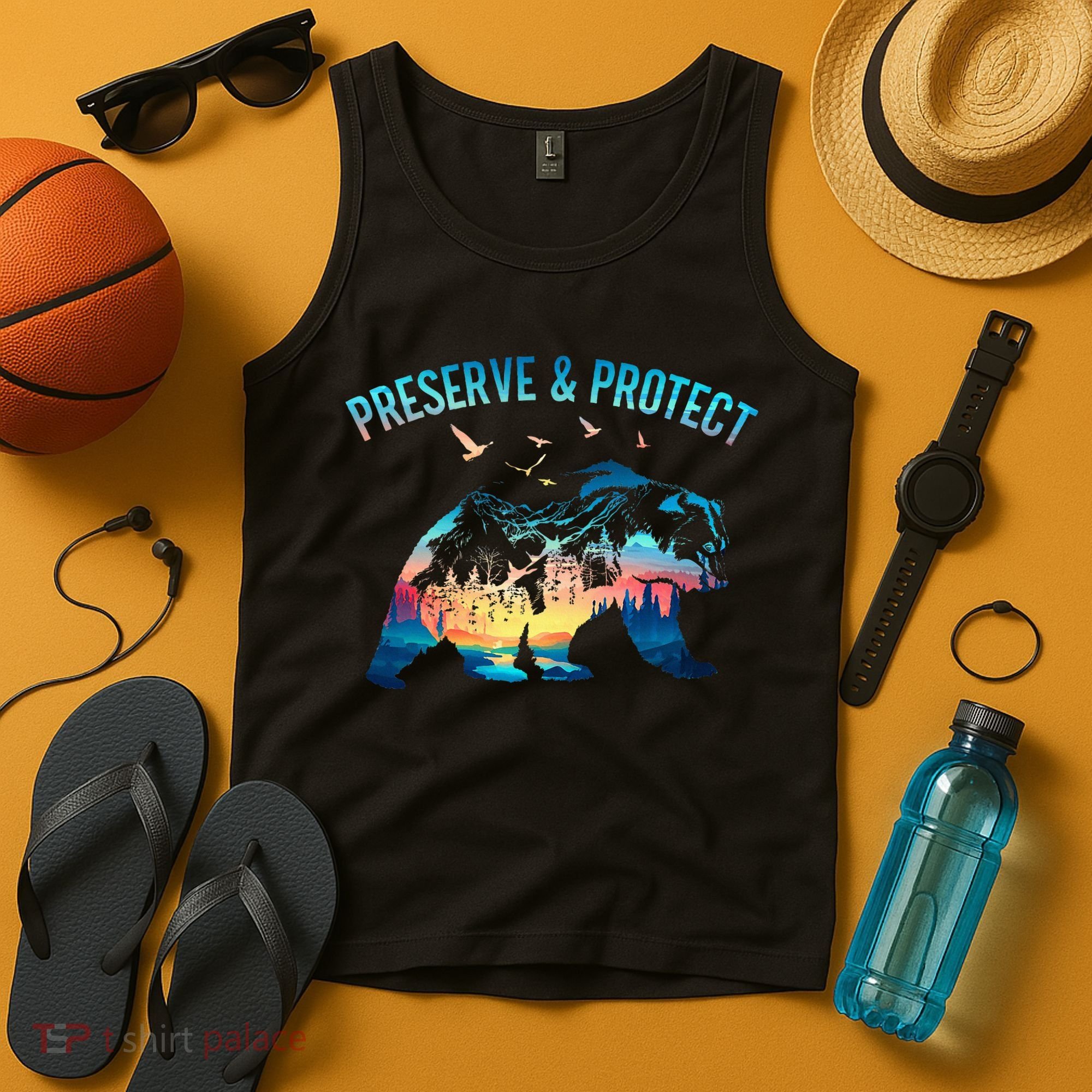 Preserve & Protect National Park Nature Forest Bear Wildlife Tank Top