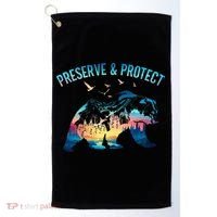 Preserve & Protect National Park Nature Forest Bear Wildlife Golf Towel thumb 0