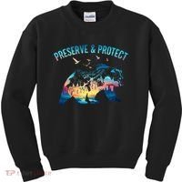 Preserve & Protect National Park Nature Forest Bear Wildlife Kids Sweatshirt thumb 0