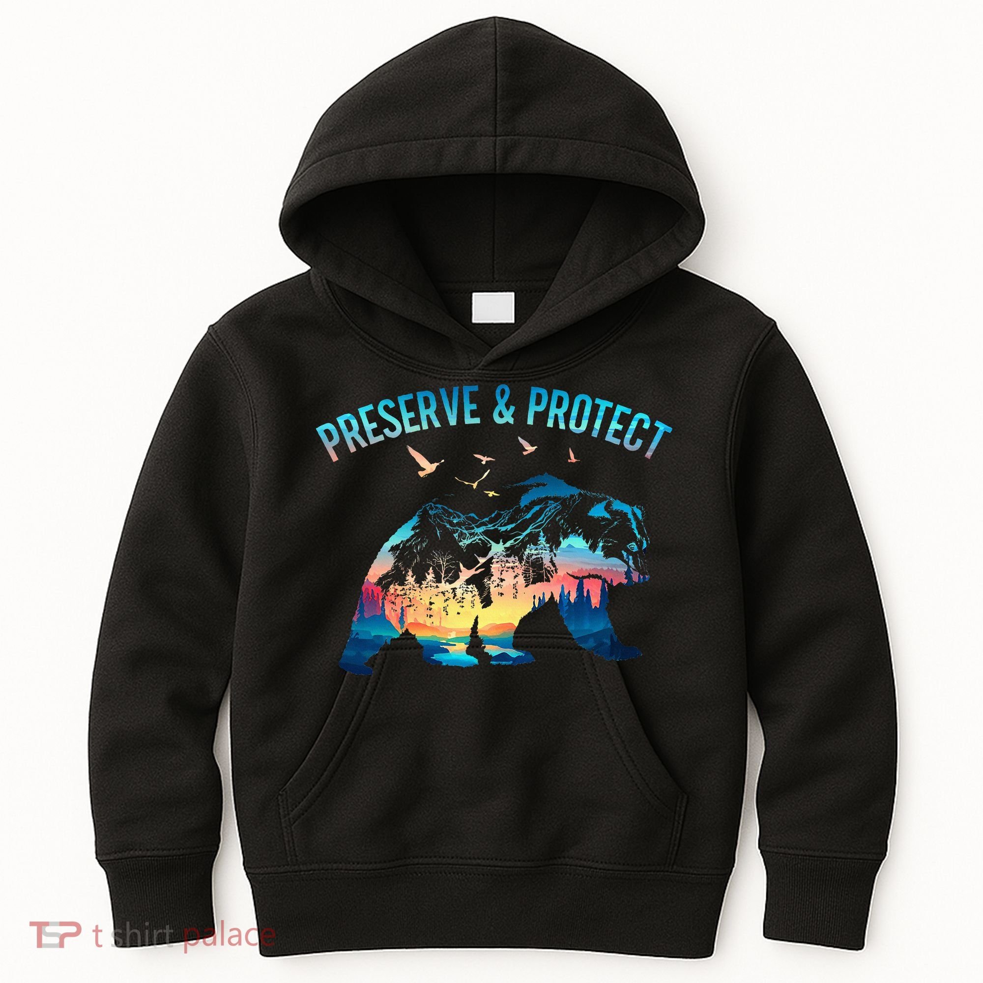 Preserve & Protect National Park Nature Forest Bear Wildlife Kids Hoodie