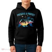 Preserve & Protect National Park Nature Forest Bear Wildlife Kids Hoodie thumb 4