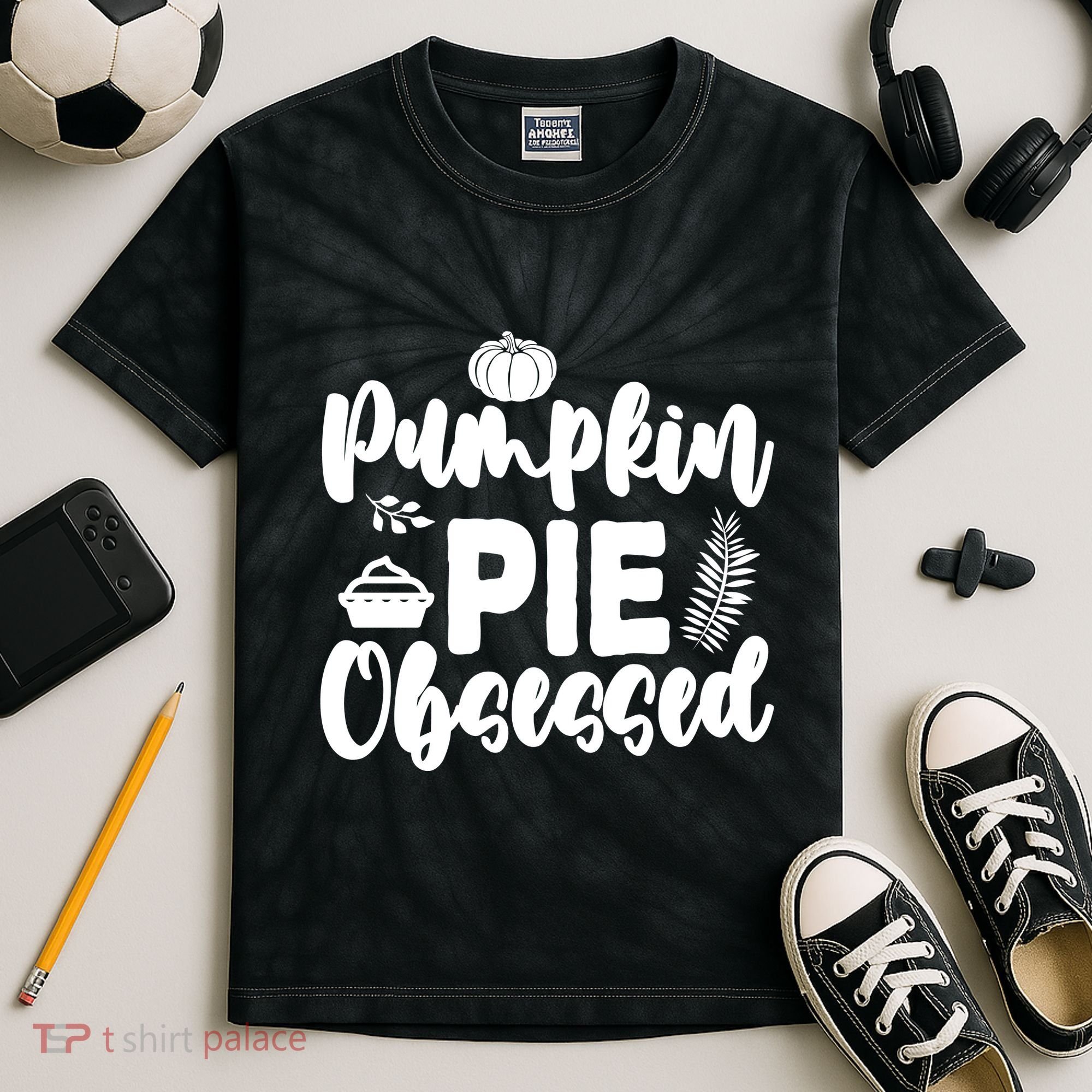 Pumpkin Pie Obsessed Kids Tie-Dye T-Shirt