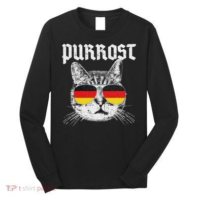 Purrost Prost Oktoberfest Cat Funny German Flag Long Sleeve Shirt