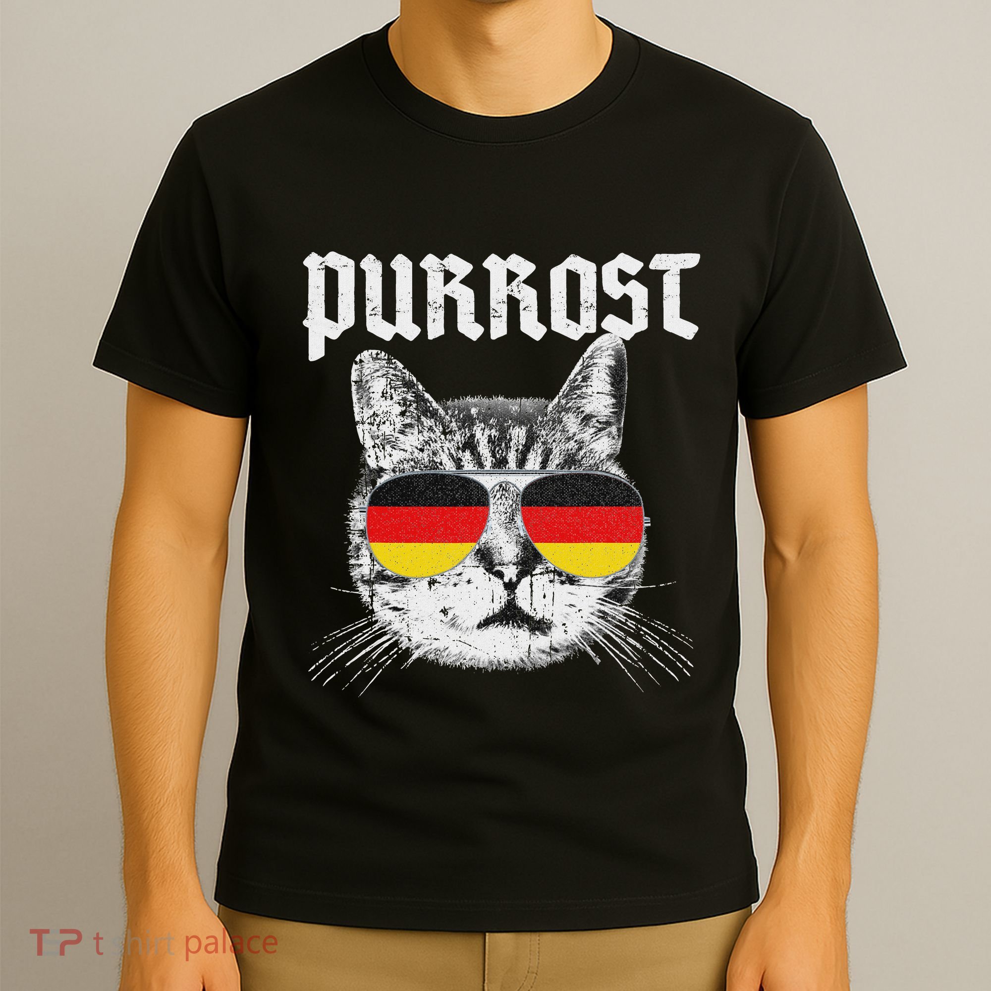 Purrost Prost Oktoberfest Cat Funny German Flag T-Shirt