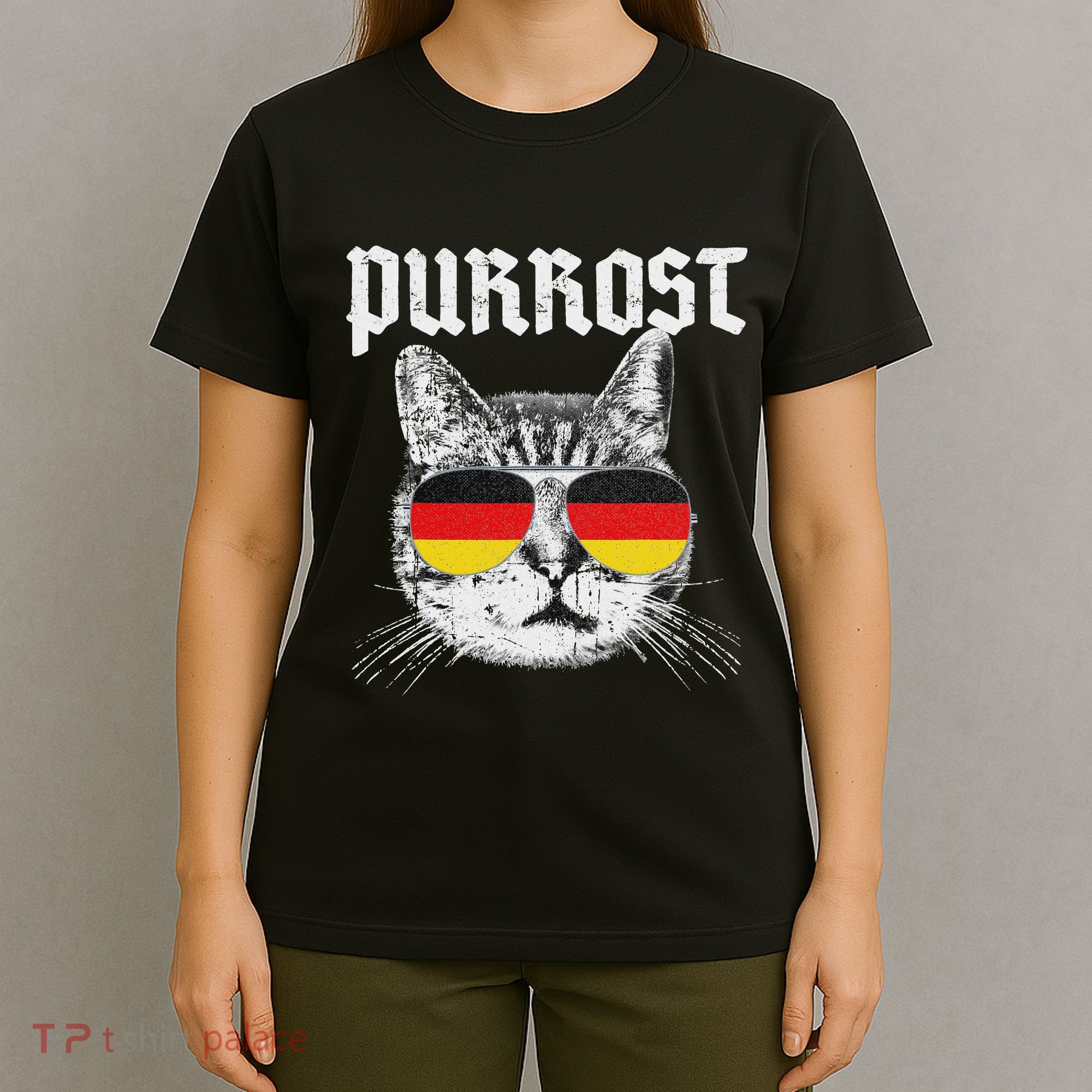 Purrost Prost Oktoberfest Cat Funny German Flag T-Shirt
