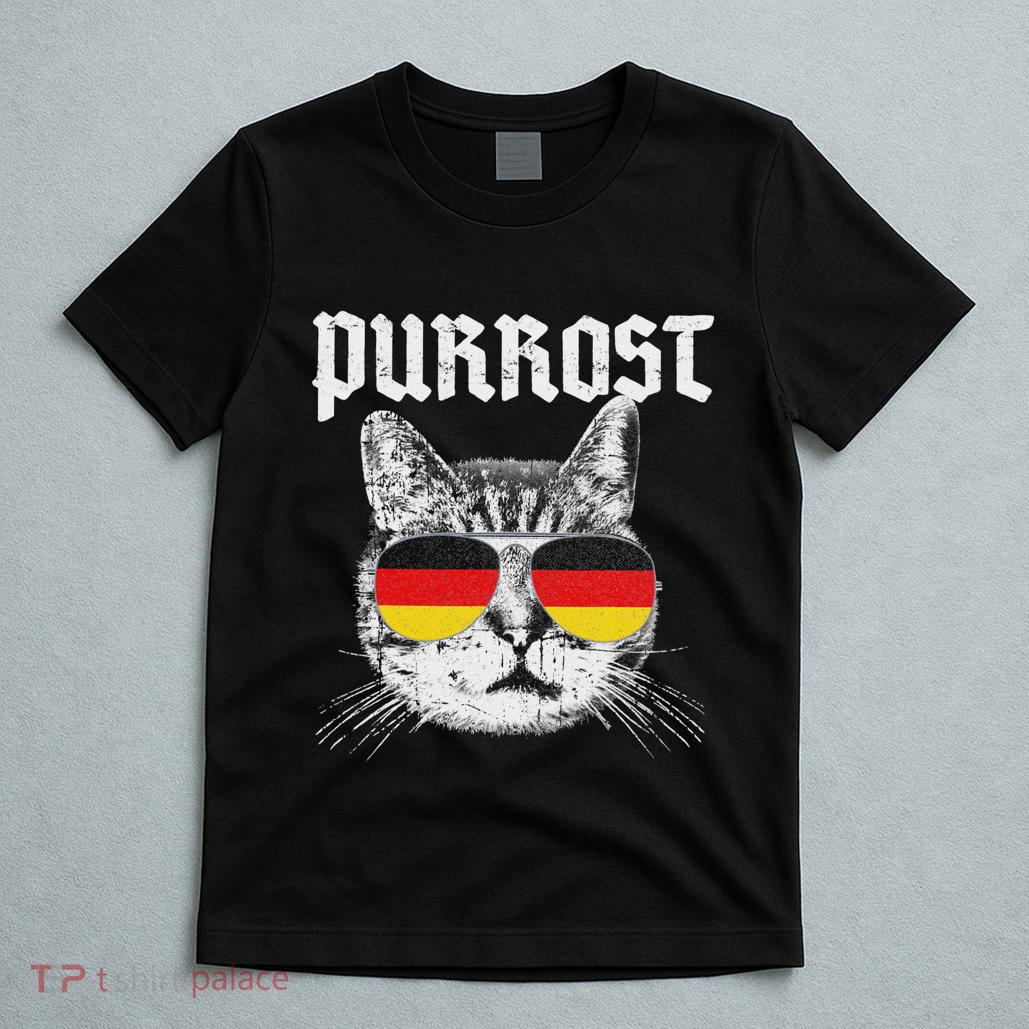 Purrost Prost Oktoberfest Cat Funny German Flag T-Shirt