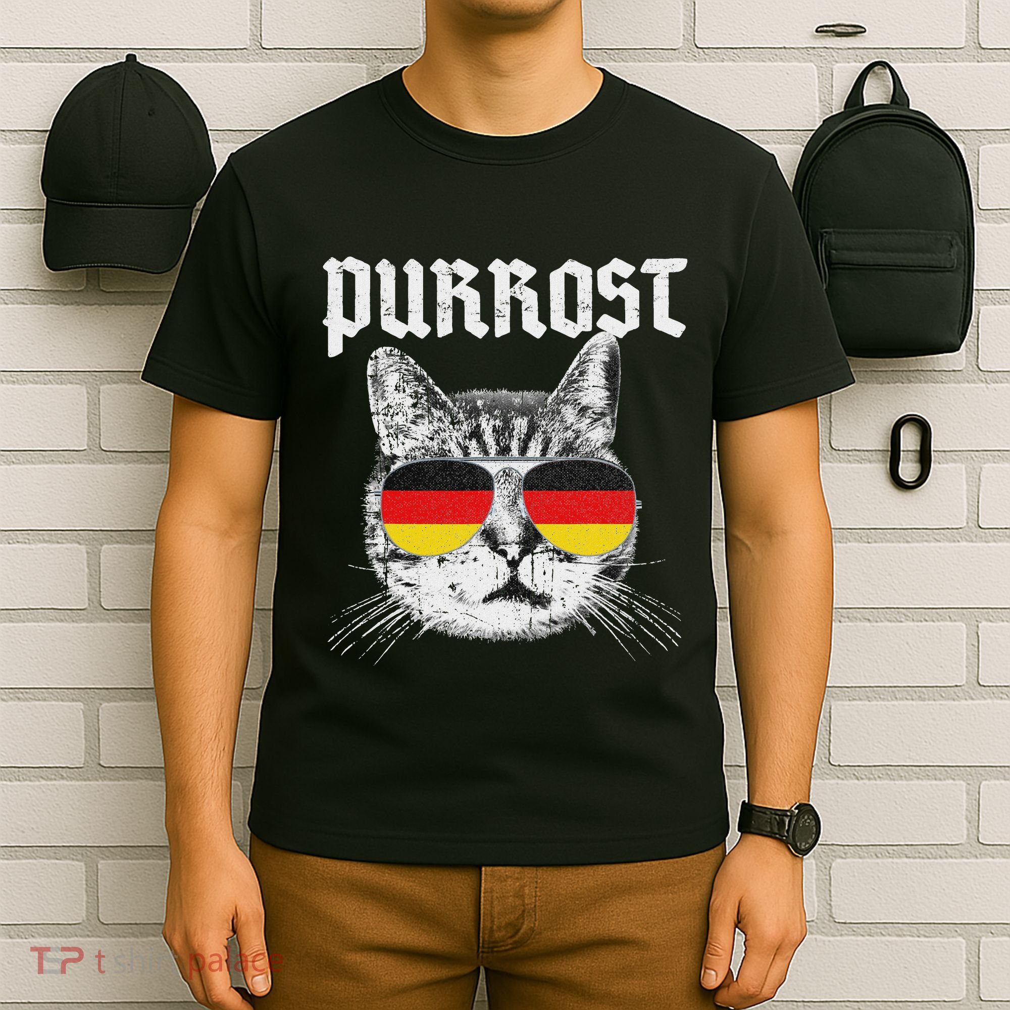 Purrost Prost Oktoberfest Cat Funny German Flag T-Shirt