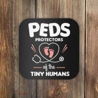 Peds Protectors Of The Tiny Humans Pediatrician Pediatrics Coaster thumb 0
