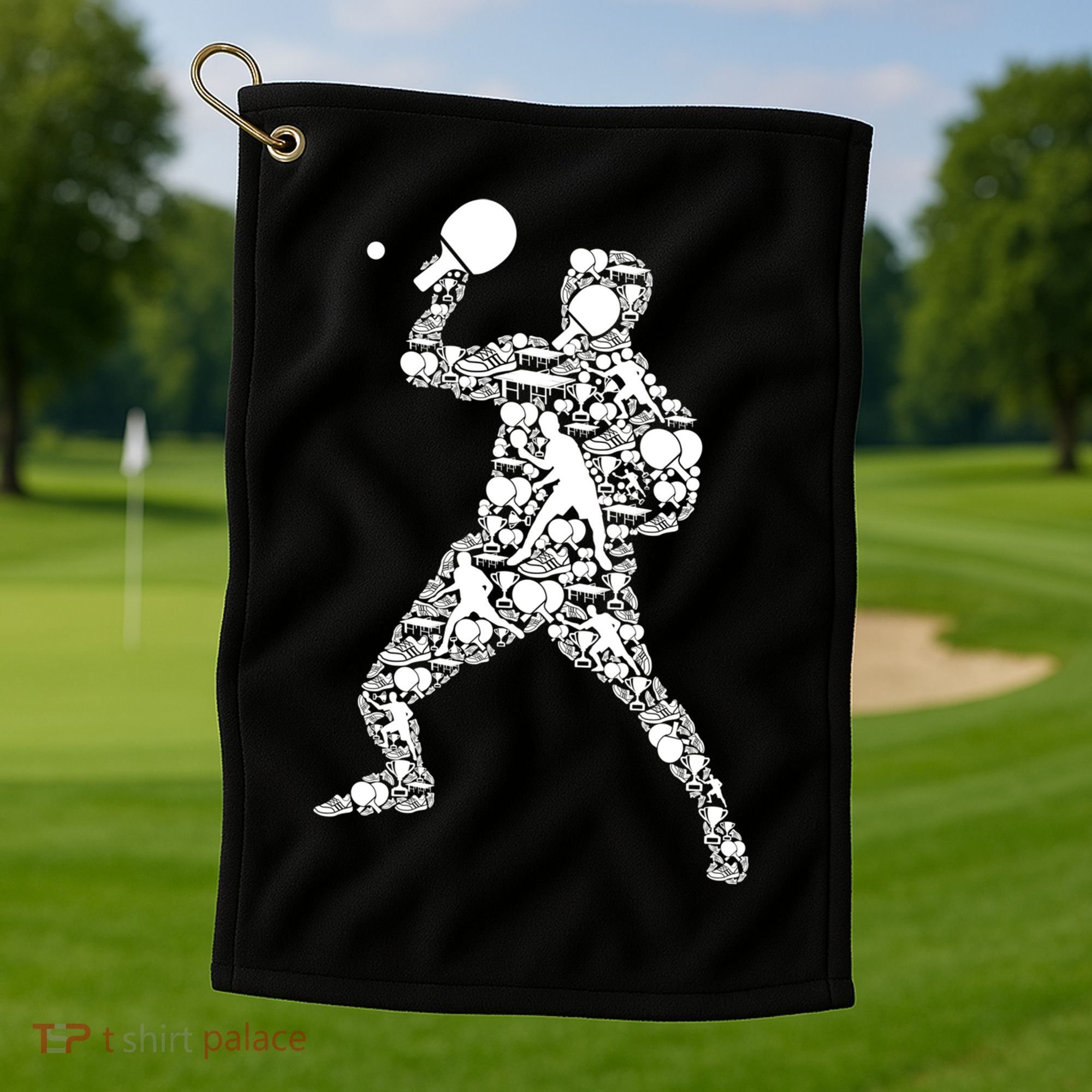 Ping Pong Player Table Tennis Gift Golf Towel