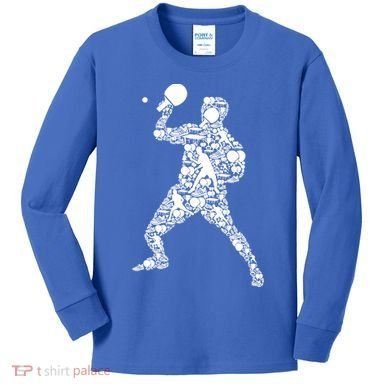 Ping Pong Player Table Tennis Gift Kids Long Sleeve Shirt
