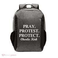 Pray Protest Protect Charlie Kirk Vector Backpack thumb 0