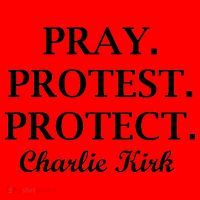 Pray Protest Protect Charlie Kirk Santa Hat thumb 1