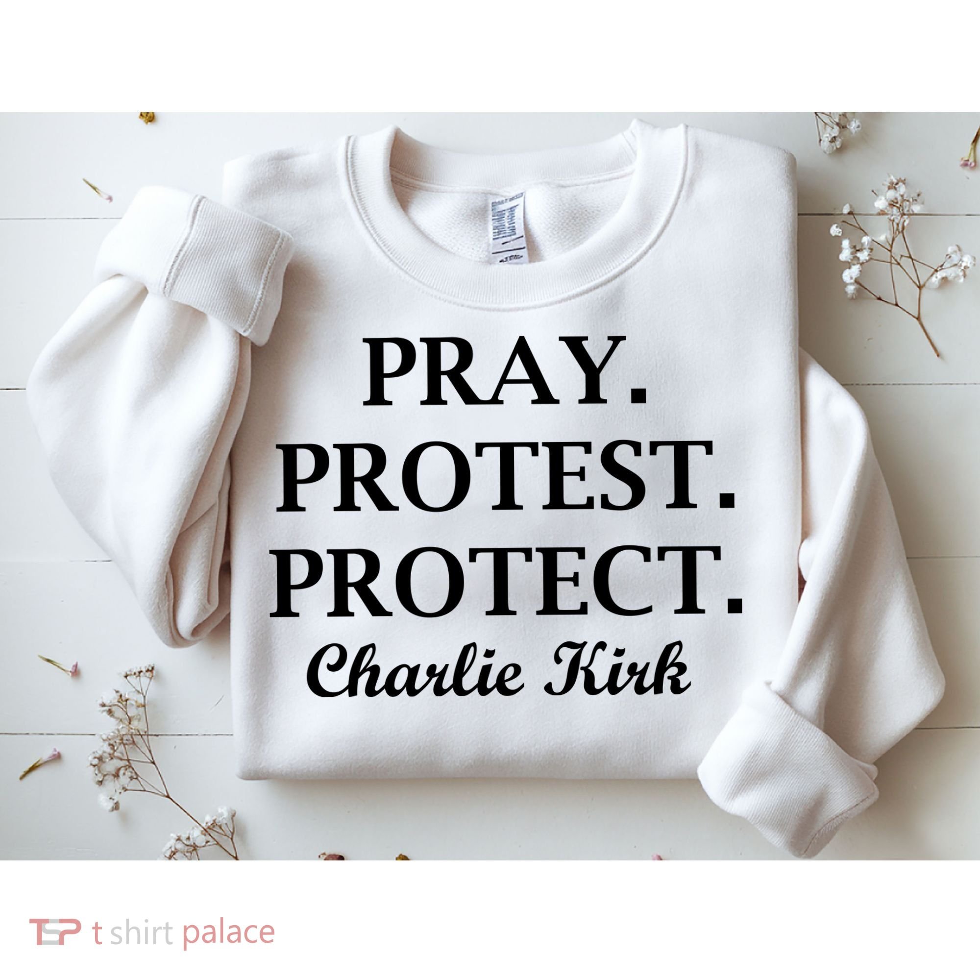 Pray Protest Protect Charlie Kirk Sweatshirt
