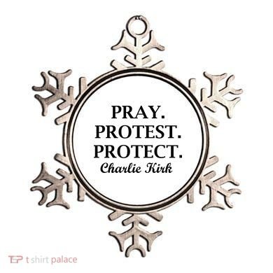 Pray Protest Protect Charlie Kirk Ornament