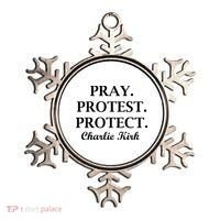 Pray Protest Protect Charlie Kirk Ornament thumb 0