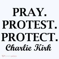 Pray Protest Protect Charlie Kirk Ornament thumb 1