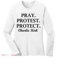 Pray Protest Protect Charlie Kirk Women's Long Sleeve Shirt thumb 0