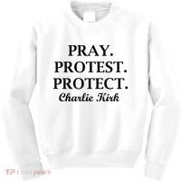 Pray Protest Protect Charlie Kirk Kids Sweatshirt thumb 0