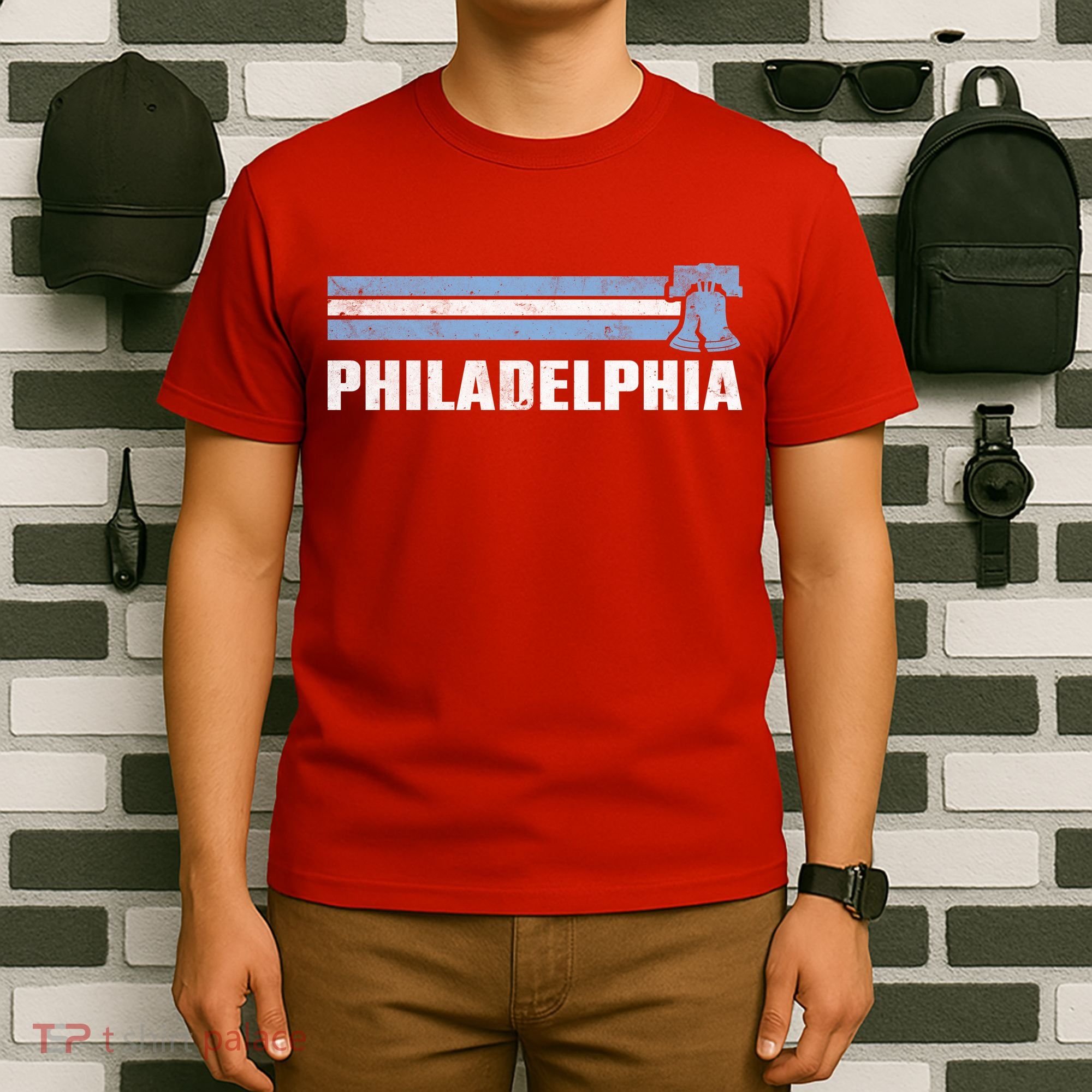 Philly Philadelphia Baseball Retro Vintage Stripes T-Shirt