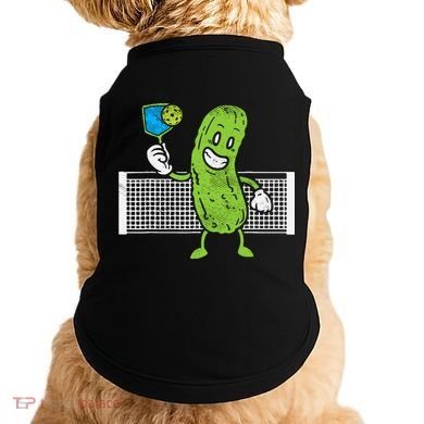 Pickle Playing Pickleball Funny Paddleball Gift Doggie Tank