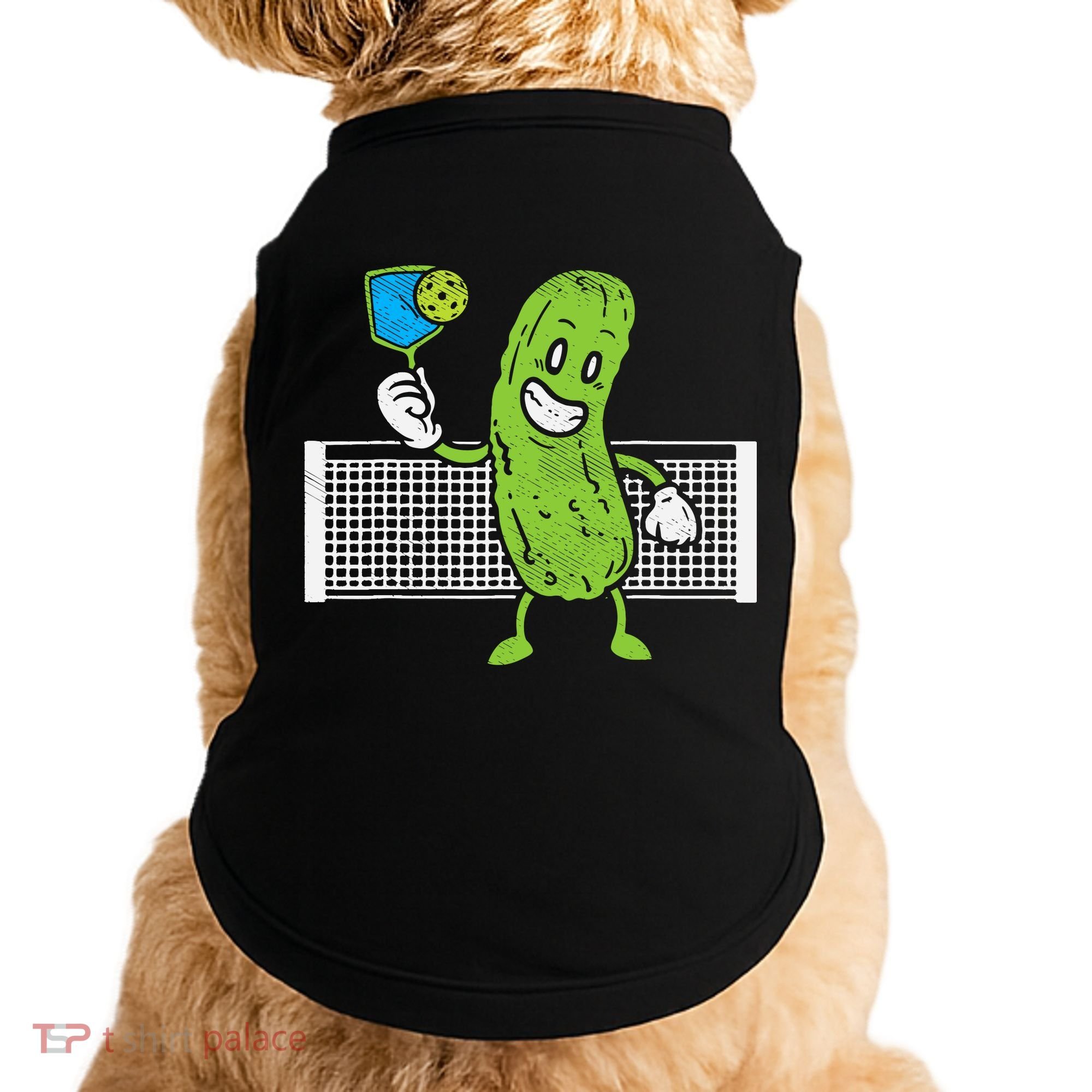Pickle Playing Pickleball Funny Paddleball Gift Doggie Tank