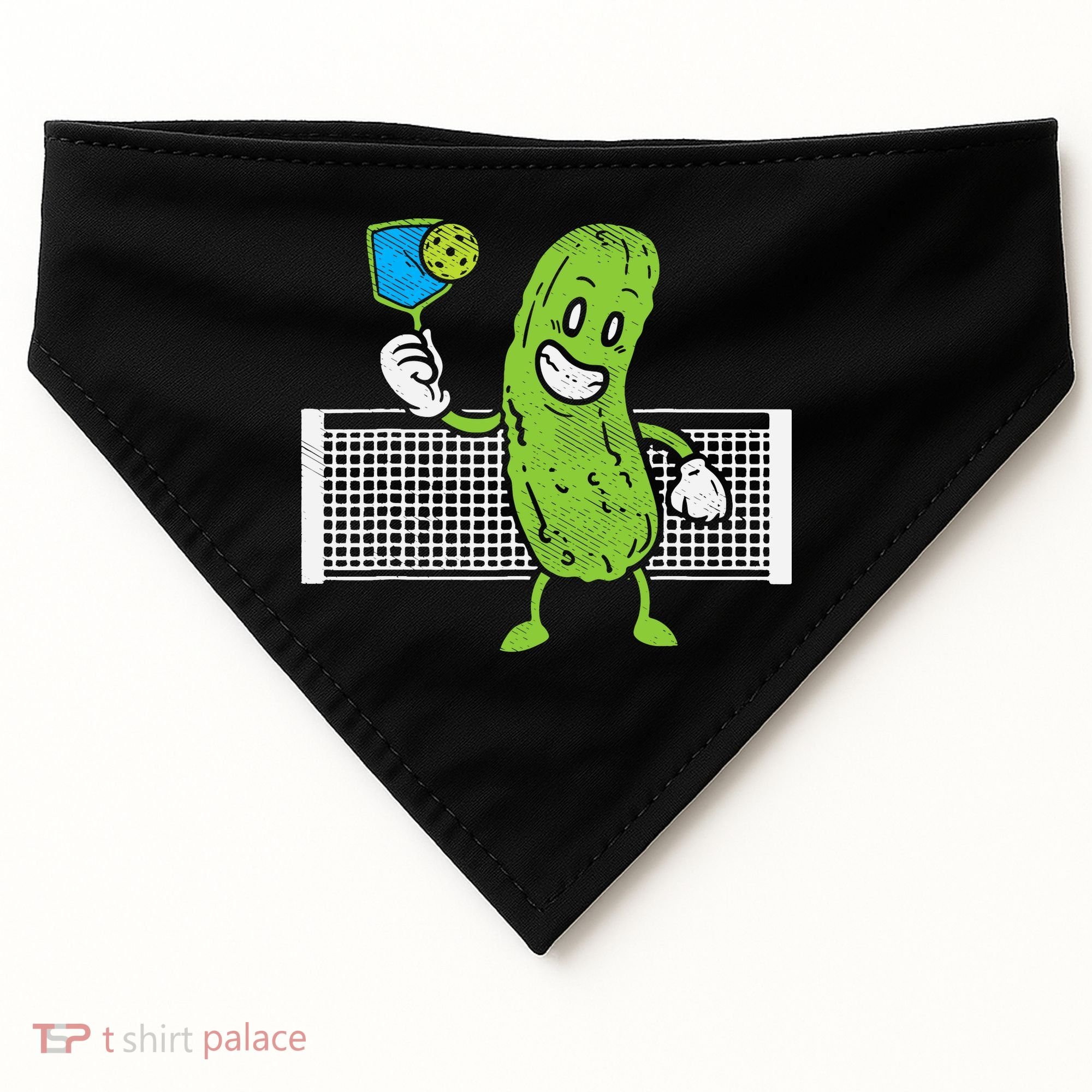 Pickle Playing Pickleball Funny Paddleball Gift USA-Made Doggie Bandana