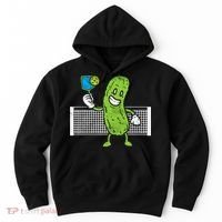 Pickle Playing Pickleball Funny Paddleball Gift Hoodie thumb 0
