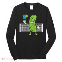 Pickle Playing Pickleball Funny Paddleball Gift Long Sleeve Shirt thumb 0