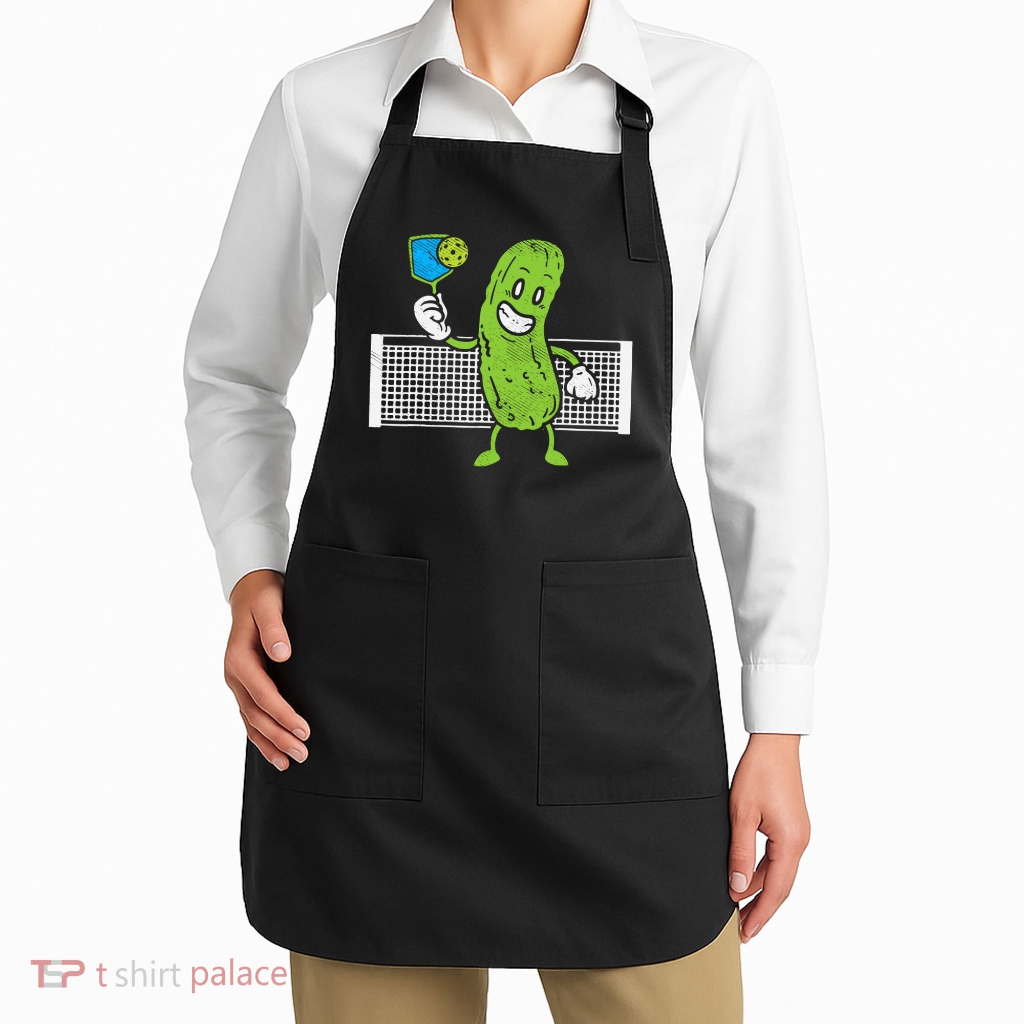 Pickle Playing Pickleball Funny Paddleball Gift Apron