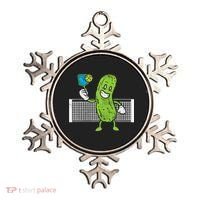Pickle Playing Pickleball Funny Paddleball Gift Ornament thumb 0