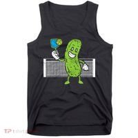 Pickle Playing Pickleball Funny Paddleball Gift Tank Top thumb 0