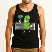Pickle Playing Pickleball Funny Paddleball Gift Tank Top thumb 3