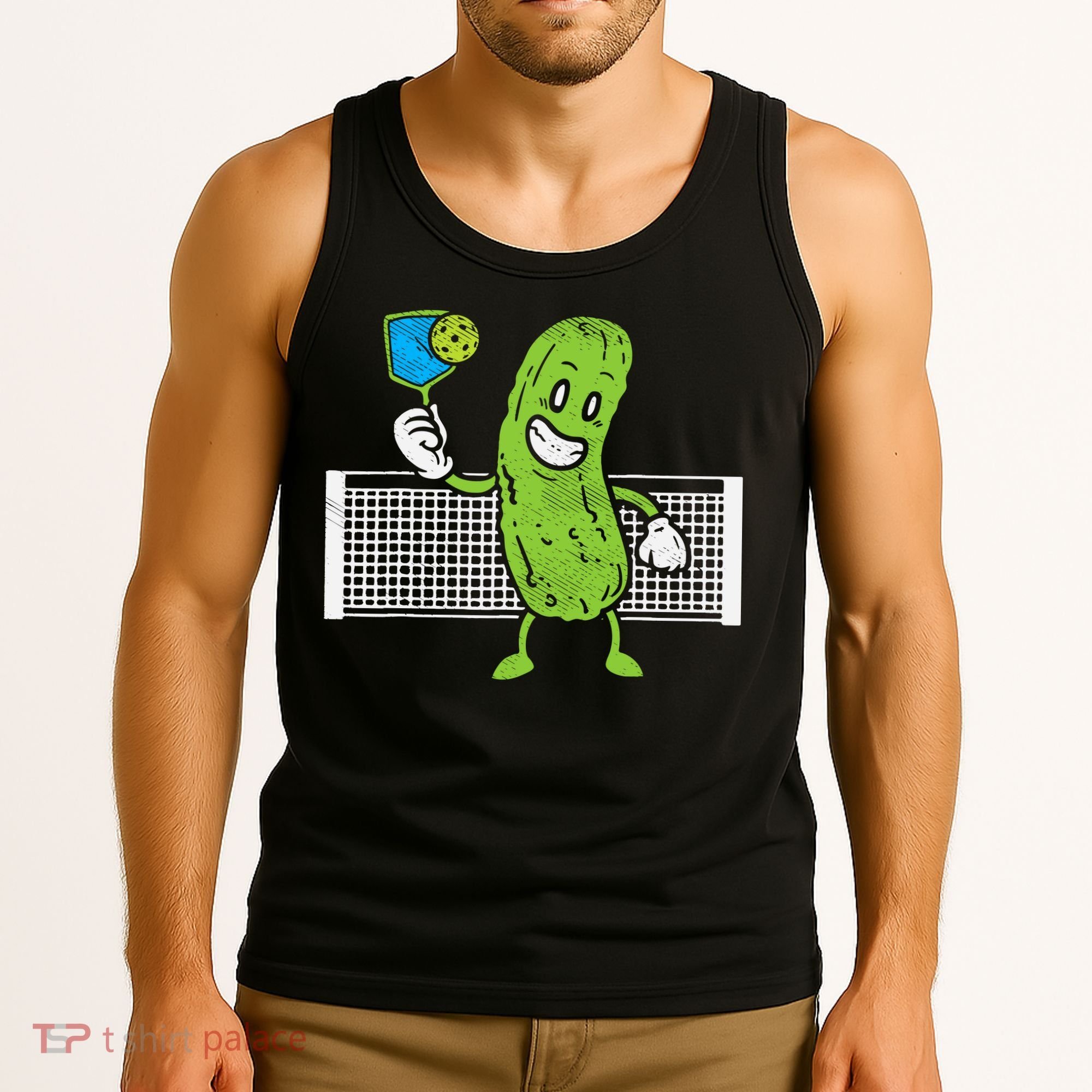 Pickle Playing Pickleball Funny Paddleball Gift Tank Top