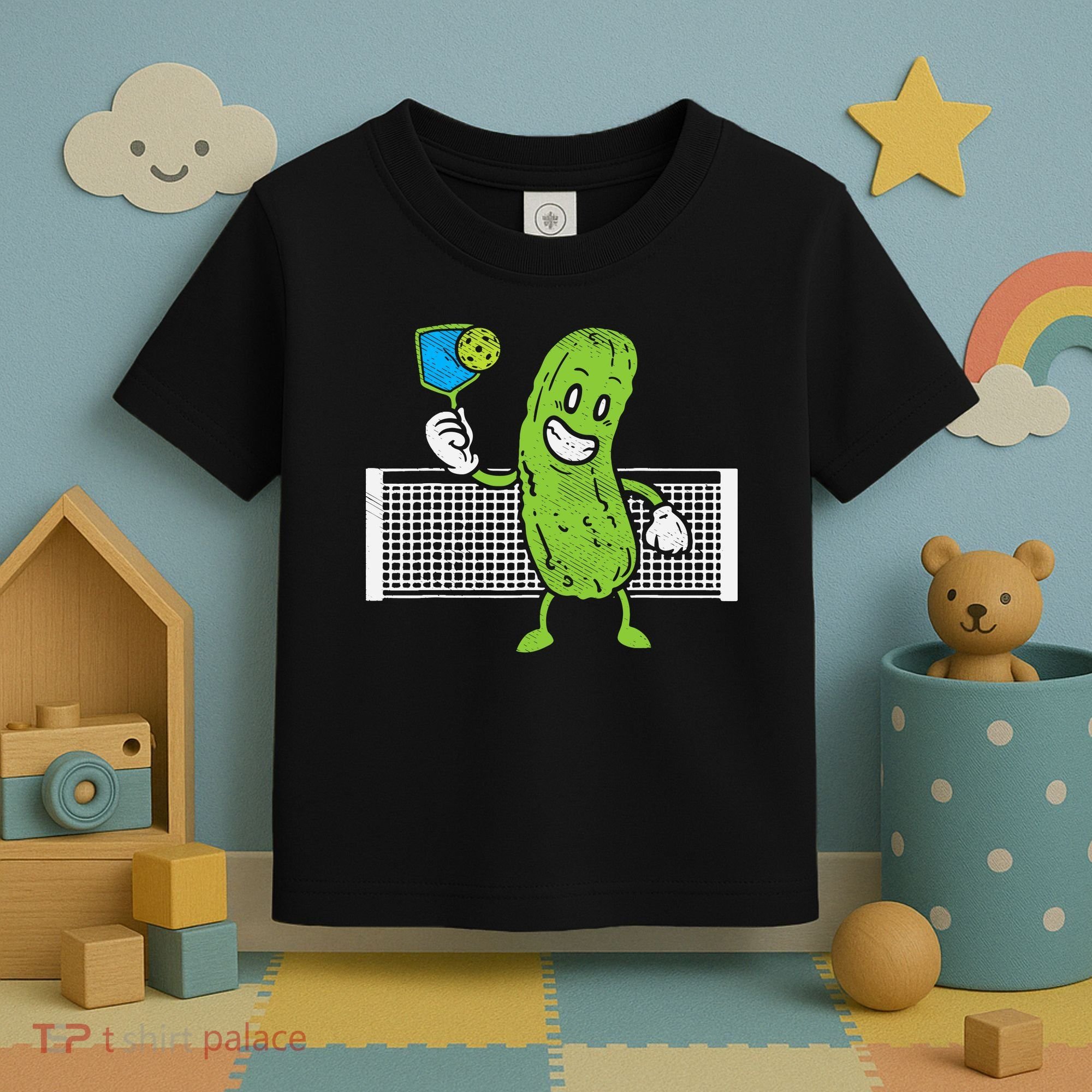Pickle Playing Pickleball Funny Paddleball Gift Toddler T-Shirt