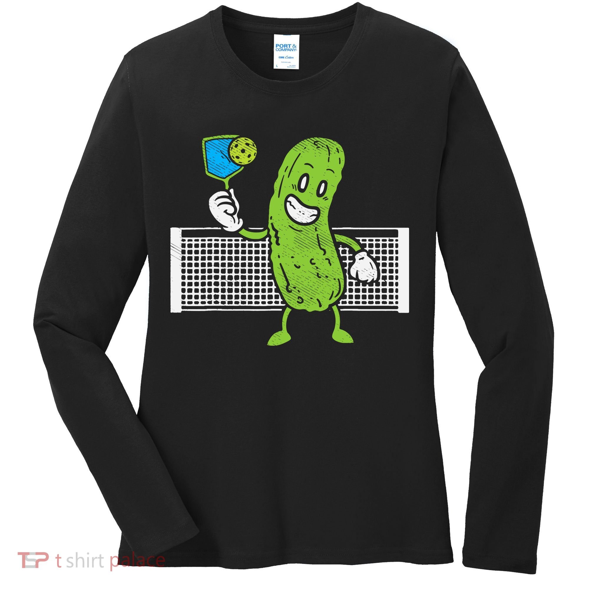 Pickle Playing Pickleball Funny Paddleball Gift Women's Long Sleeve Shirt