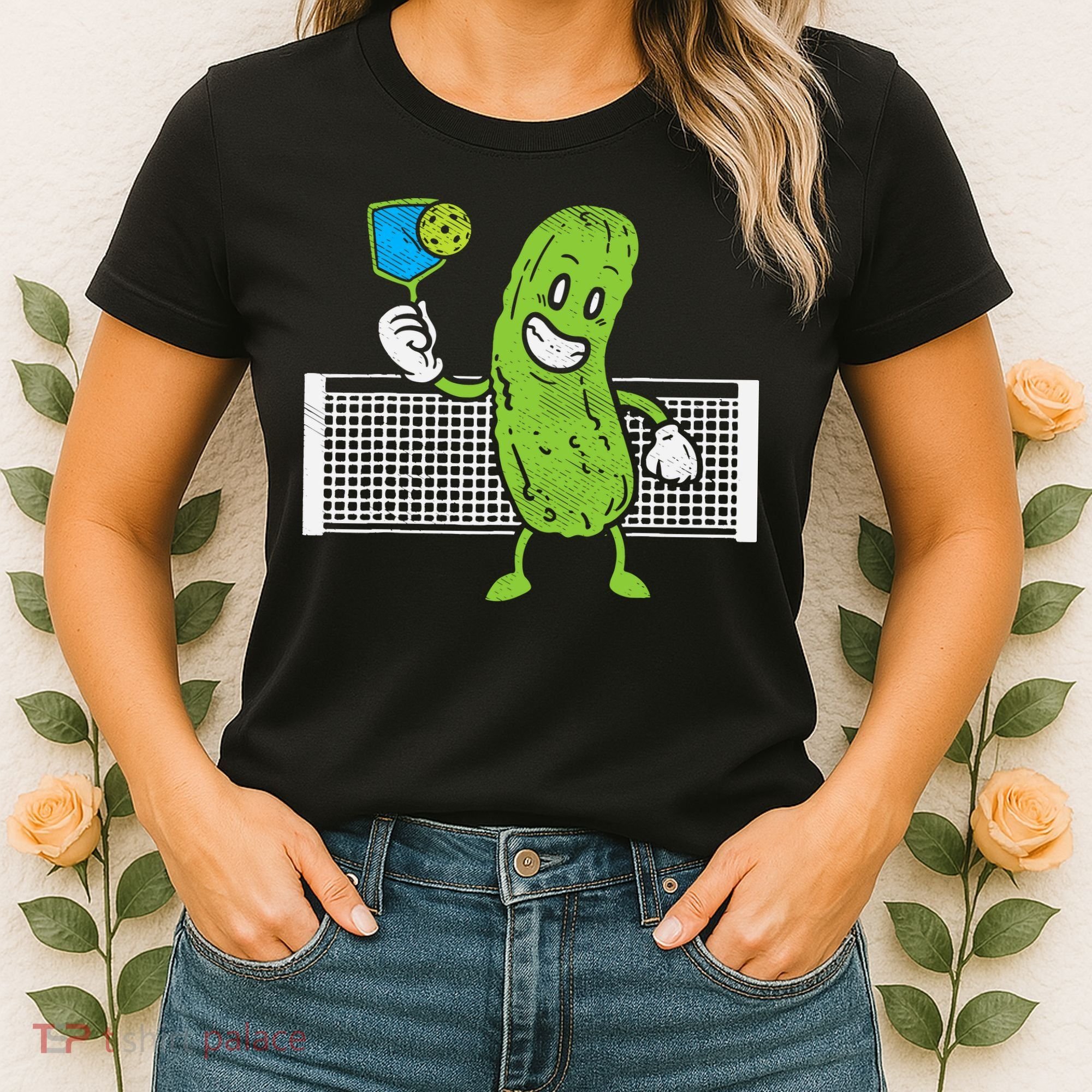 Pickle Playing Pickleball Funny Paddleball Gift Women's T-Shirt