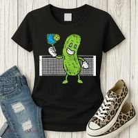 Pickle Playing Pickleball Funny Paddleball Gift Women's T-Shirt thumb 3