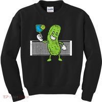 Pickle Playing Pickleball Funny Paddleball Gift Kids Sweatshirt thumb 0