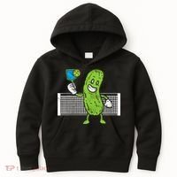 Pickle Playing Pickleball Funny Paddleball Gift Kids Hoodie thumb 0