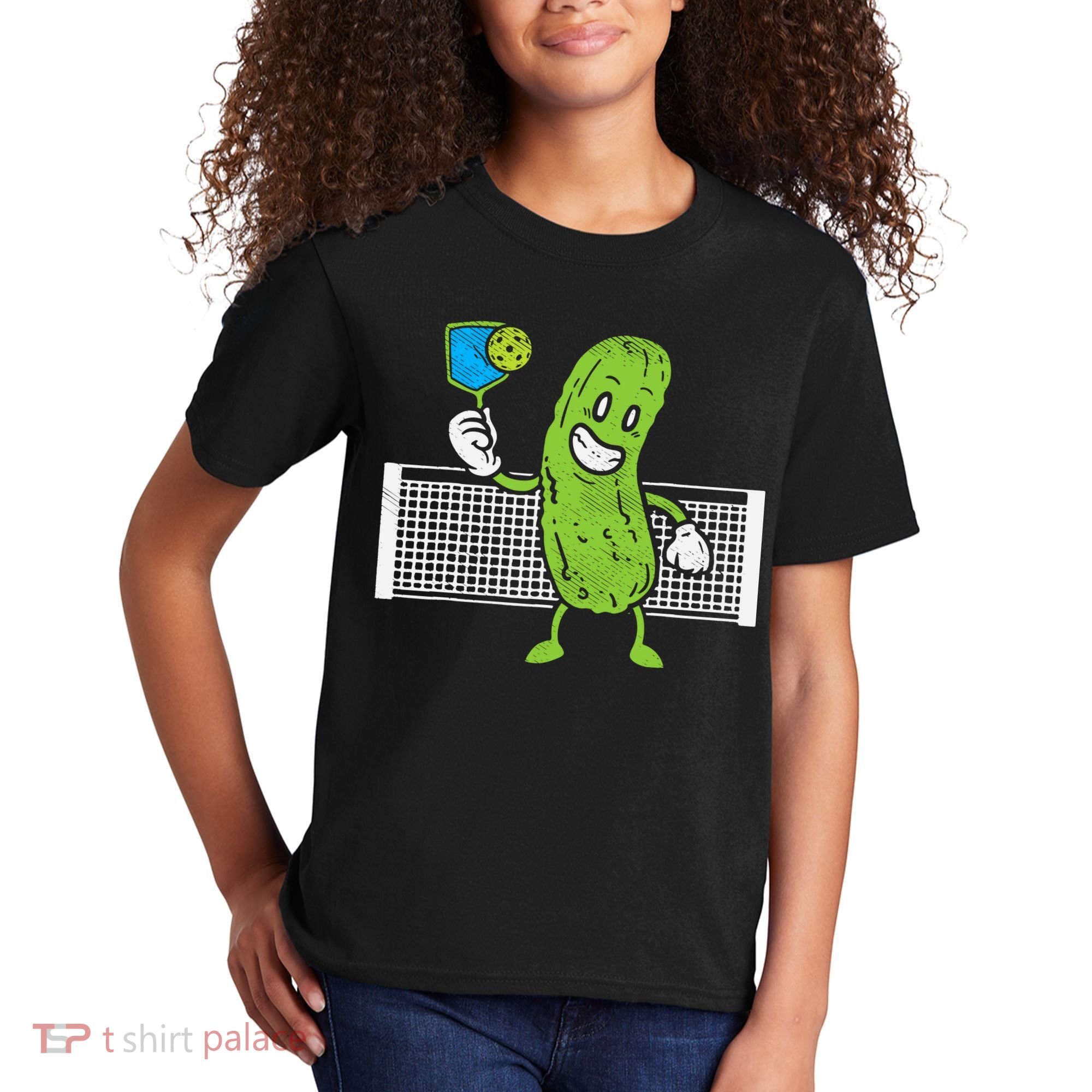 Pickle Playing Pickleball Funny Paddleball Gift Kids T-Shirt