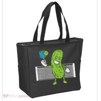 Pickle Playing Pickleball Funny Paddleball Gift Tote Bag thumb 2